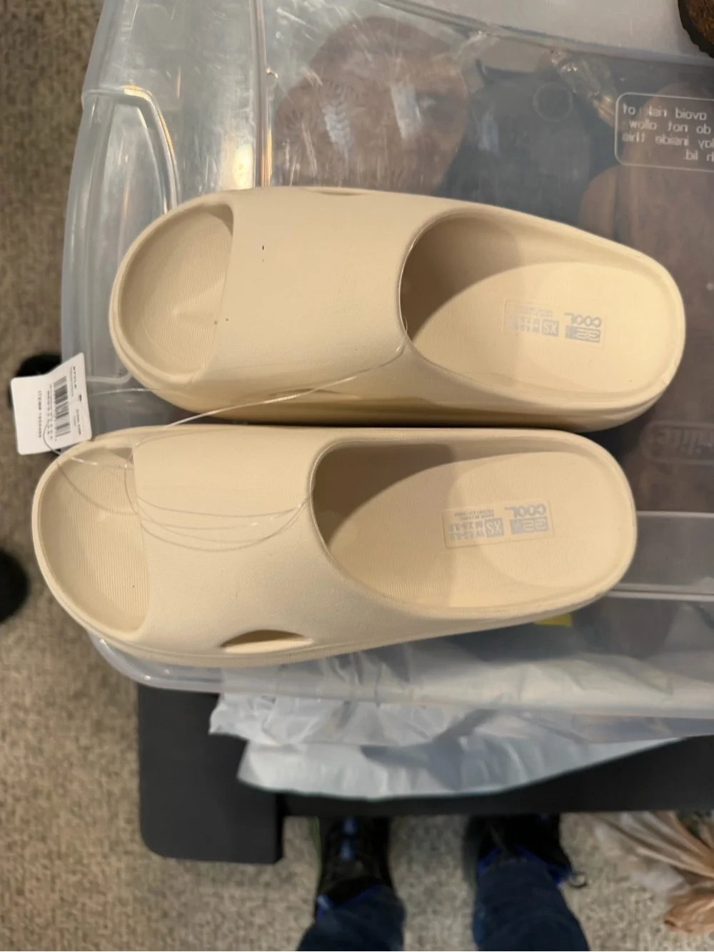 32 DEGREES COOL Cushion Slide Women’s Cream XS ( 4.5-5.5) New